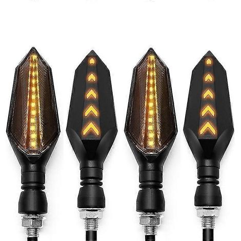 Clignotants LED SMD 2835 pour moto (compatibles ZX7R, YZF R25 Adv 150, Honda VFR 800 VTEC, Xmax 300) - Lot de 4 (jaune) (1/4)