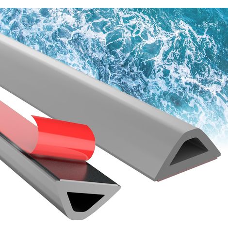 100cm Foldable Shower Threshold Water Dam - Anti-Flood Silicone Shower Barrier, Wheelchair Accessible, for Bathroom and Kitchen, Grey (1/5)