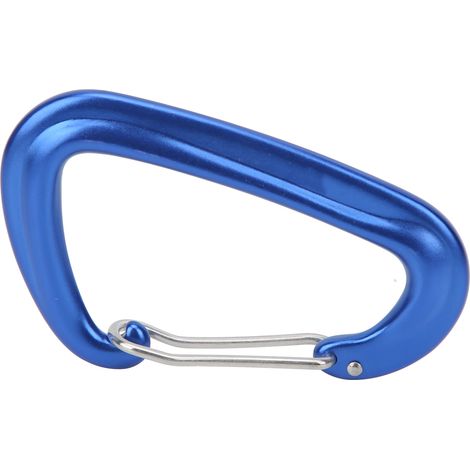 Mousqueton multifonction extérieur, crochet alu camping, clip pour hamac balançoire bleu (1/5)
