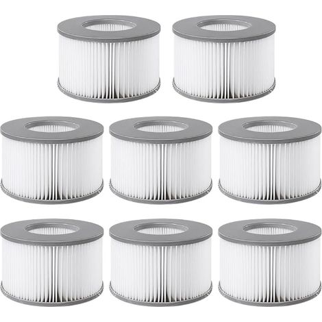 Lot de 8 cartouches filtrantes de rechange pour spa gonflable et bain à remous (1/5)