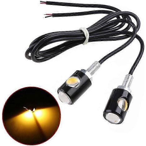 Lot de 2 feux de signalisation LED pour moto, ultra-lumineux, pour plaque d'immatriculation, mini clignotants, feu arrière, feu stop et feu antibrouillard. (1/5)