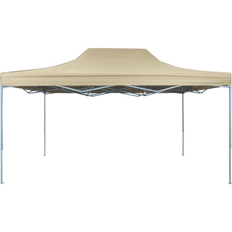 Tente de réception pliable, Pavillon, Pergola, Tente de jardin, 3 x 4,5 m Blanc crème OIB3982E (1/5)