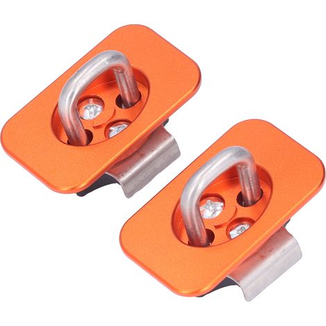 2 Points d'ancrage de cargaison pour benne de camion, fixations murales latérales, capacité 454 kg, remplacement pour F150 F250 F350, couleur orange (1/5)