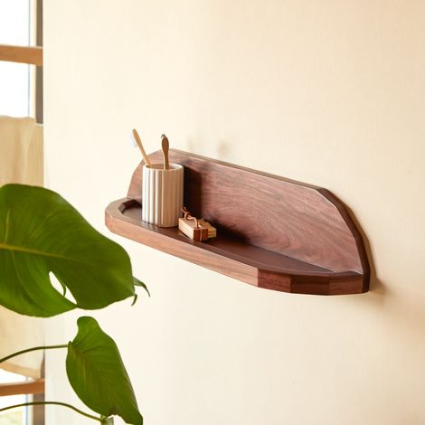 Etagère murale de salle de bain en bois de palissandre massif 60 cm (1/5)