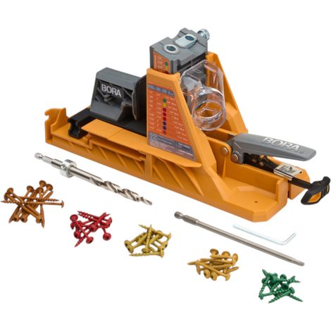 Bora BR-A170201 Automatische Taschenlochbohrlehre inkl. 50 Schrauben