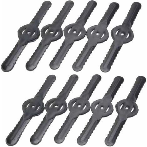 Remplacement des Têtes de Lame de Coupe-Herbe Tondeuse à Gazon Lames de Débroussailleuse Têtes de Lame De Désherbant（Plastic blade x 10） (1/5)