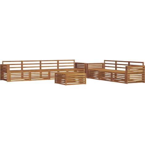 Set di divani da esterno 8 pz Naturale Legno di Acacia Massello vidaXL (1/5)