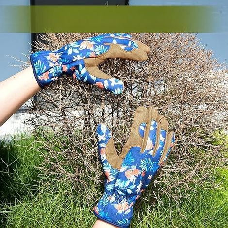 royaluxe - Gants imprimés de jardinage, gants de travail de protection anti-épines et anti-usure, noir marron--L