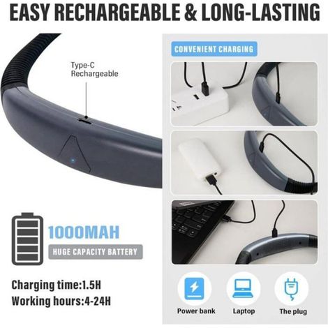 Lampe de lecture - - Liseuse tour de cou - Bras pliables - 3 températures - USB‑C rechargeable (1/4)
