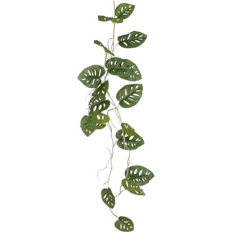 Guirlande de plante artificielle Monstera vert pour décoration intérieure 115 cm - PANGIVO (1/4)