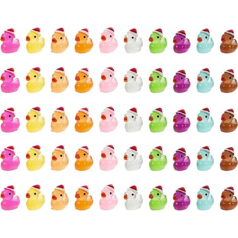 50 figurines miniatures de canards phosphorescents - Décoration de jardin miniature (1/5)