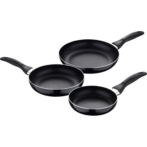 Set 3 Poêles (16+20+24cm) Aluminium Pressé, Marine Noir, San Ignacio (1/2)