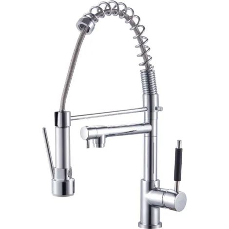 RUBINETTO MISCELATORE MONOCOMANDO PER LAVELLO CON DOCCETTA ESTRAIBILE SERIE ALBIREO 3/8 V