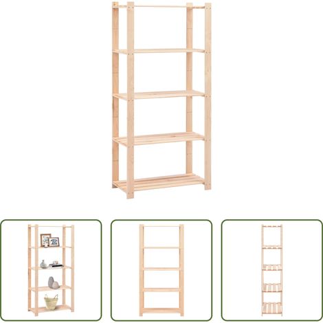 Massivholzregal - Lagerregal mit 5 Böden 80×38×170 cm Kiefer Massivholz 250 kg (1/5)