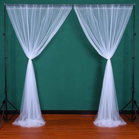 Décoration de fenêtre pour mariage, chambre extérieure, rideaux semi-transparents en maille (1/5)