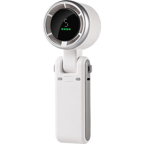 Ventilateur portable pliable avec affichage numérique – Mini ventilateur rechargeable USB à 5 vitesses, autonomie longue durée, idéal pour bureau, voyage et activités extérieures (1/5)
