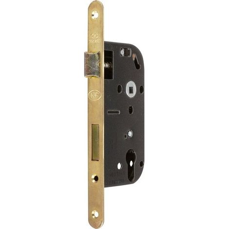 Bricard – Serrure monopoint en applique 50mm – Entraxe 70mm – Acier doré – Sens d'ouverture à gauche – 3 clés incluses