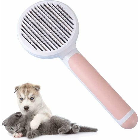 Brosse Autonettoyante Poils Morts pour Chat Chien, Brosse Chiens et Chats, pour Toilettage du Chien Chat (1/4)