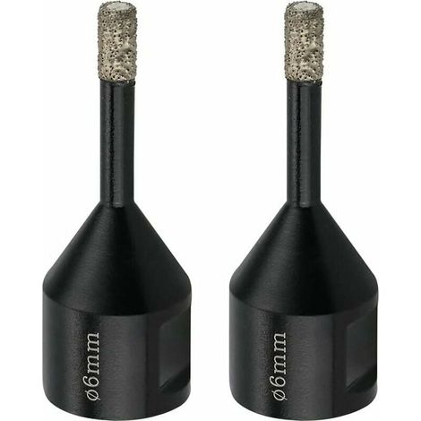 Basetbl – Forets à carrelage 6 mm – Diamant pour marbre et grès cérame – Longueur 62 mm – M14 – 2 pièces à sec pour meuleuse d'angle (1/5)