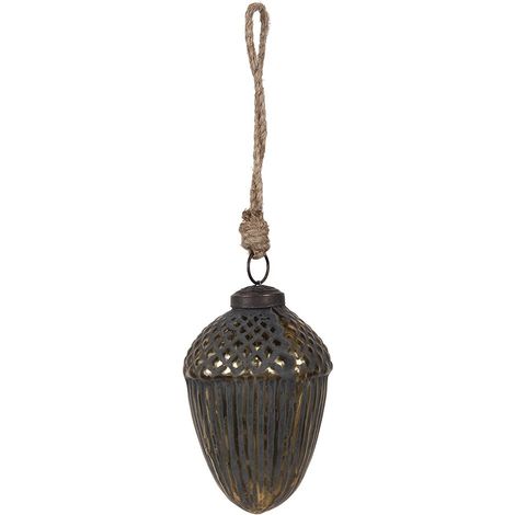 Boule de Noël en Verre Noir 7x10 cm Décoration de Sapin de Noël Élégante et Unique - PANGIVO