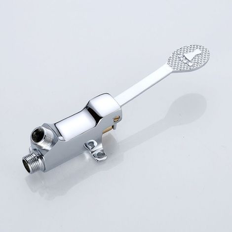 1 clapet de pied, laiton chromé poli, commande à pédale pour robinet d'évier, sans contact, pour cuisine salle de bain laboratoire (1/5)