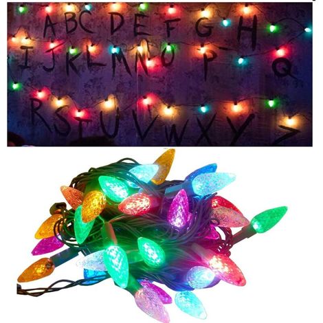 Luci a stringa a LED, luci per albero di Natale a batteria, decorazioni natalizie multicolore per interni/esterni, 50 LED