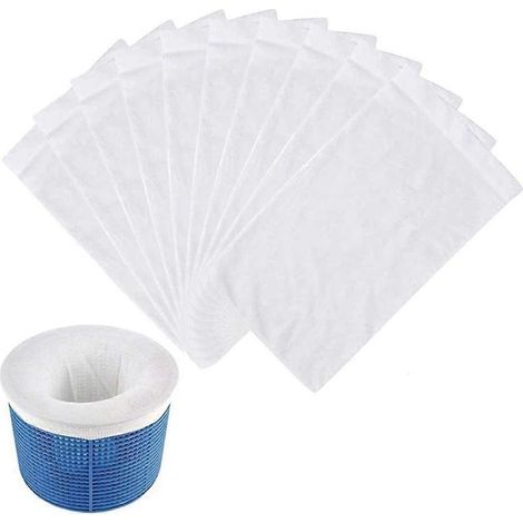 Lot de 10 chaussettes filtrantes pour écumoire de piscine, chaussettes en nylon à mailles ultra-fines et résistantes pour panier et filtre, écumoire, capture les feuilles mortes et les insectes (1/5)