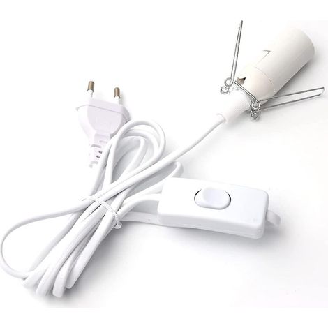 Cable para lámpara de sal con interruptor - E14 - 1,8 m - Casquillo para lámpara de sal, blanco (1/3)