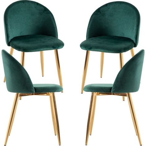 Packs Sillas Comedor - Pack 4 Sillas Vint Terciopelo Golden - Verde (1/5)
