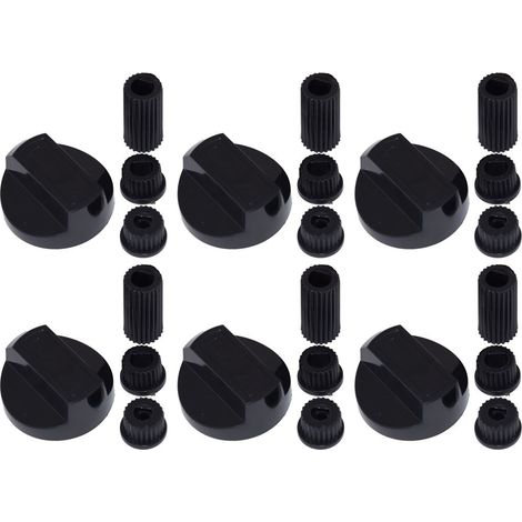 6 X Hotpoint Cooker/Oven/Grill Control Knob And Adaptors Black (1/5)