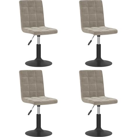 Maison Exclusive - Sedie da Pranzo Girevoli 4 pz Grigio Chiaro in Velluto