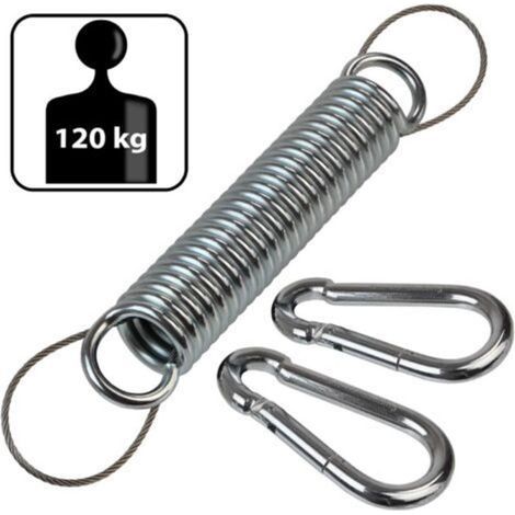 Ressort en Acier pour Chaise Suspendue Fauteuil Suspendu hamac avec Corde de sécurité et Deux mousquetons (1/4)
