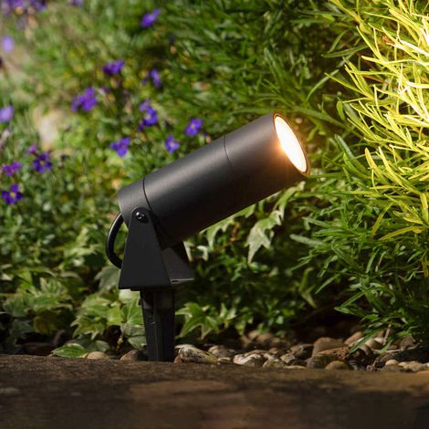 [GEBRAUCHT] B-Ware LCD Erdspießstrahler Gartenleuchte LED Außenstrahler schwarz Aluminium Glas (1/2)