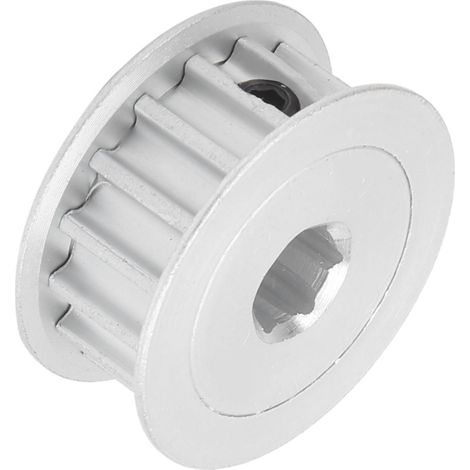 Poulie de distribution HTD 16 dents, alésage 8mm, roue de courroie crantée pour entraînement, acier inoxydable, diamètre extérieur précis, usage industriel et bricolage. (1/5)