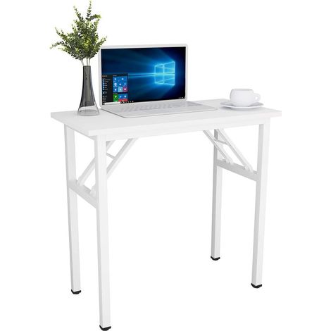 soges Klapptisch kleiner Computertisch Schreibtisch Klappbar und Montagefrei,Tisch aus E1 Holzwerkstoffen und Stahlrahmen,Konferenztische,PC Tisch Bürotisch Esstisch für Zuhause und Büro