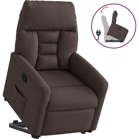 vidaXL Fauteuil inclinable marron foncé tissu (1/5)