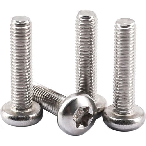 Confezione da 200 viti autofilettanti Torx M2 x 4 in acciaio inox 304 con testa tonda e filettatura completa. (1/5)