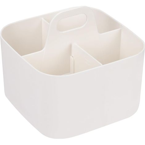 Paniers de rangement multifonctionnels - paniers en plastique empilables avec poignées pour matériel de maquillage et d'art (1/5)