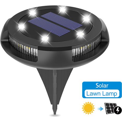 Lampe de gazon solaire 10 LED extérieure imperméable en plastique lumière blanc/multicolore déco jardin éclairage paysager (1/3)