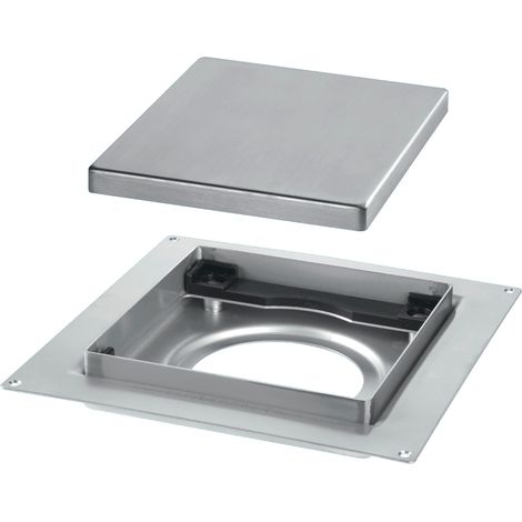 McAlpine TILE-PLAIN-B 150mm Square Stainless Steel Tile Drain for use with 50mm Water Seal trap body (1/2)