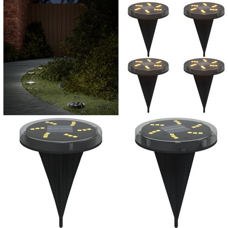 Solar-Bodenleuchten mit Erdspieß 4 Stk. Warmweiß - Solarlaterne - Gartenbeleuchtung - Außenscheinwerfer - LED-Strahler - Solarbetriebene Lampen - Home & Living (1/5)
