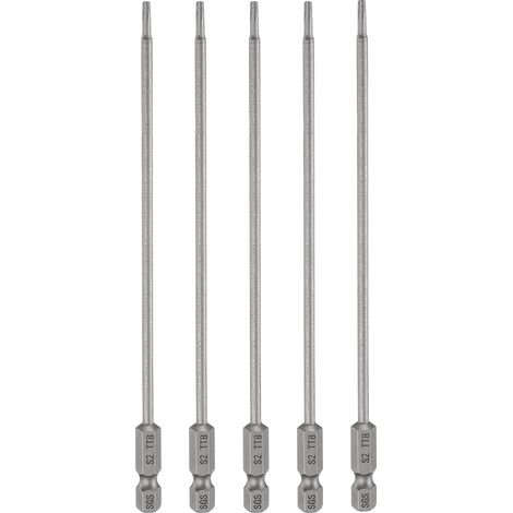 5Pcs Embout Tournevis Torx TT20 1/4" Hex Tige Longueur 6" (150mm) (1/5)