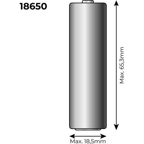 Batteria ricaricabile al litio 3,7v 2300mah ricambio rif 36100/36105/36115/70390 mod 18650 ø18,5mm x 69,5mm