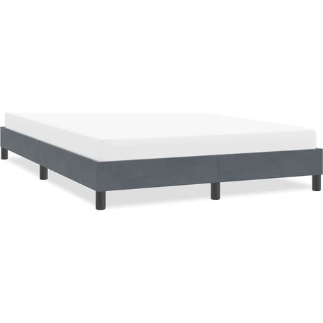 Bettgestell ohne Matratze Dunkelgrau 140x220 cm Samt (1/5)