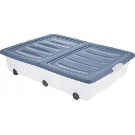 Caja de almacenamiento con ruedas de 80 x 60 x 17 cm.
