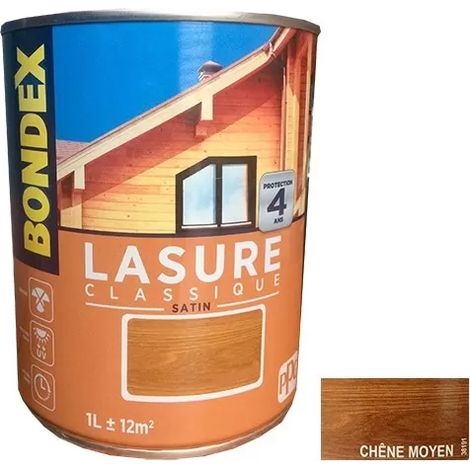 BONDEX Lasure Classique 4 ans Chêne moyen 1 L (1/2)