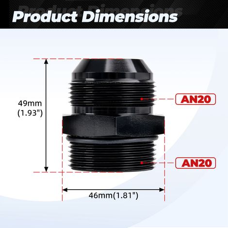 Ölkühlungsanschlussadapter ORB AN3 AN4 AN6 AN8 AN10 AN12 AN16 AN20 - -AN20-AN20 (1/3)