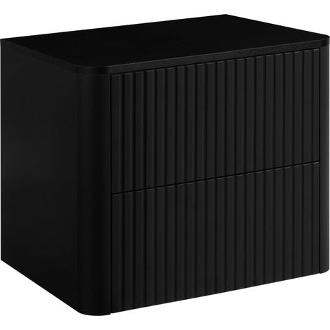 Meuble sous-vasque suspendu LINEA noir 60 cm avec plan de travail (1/5)