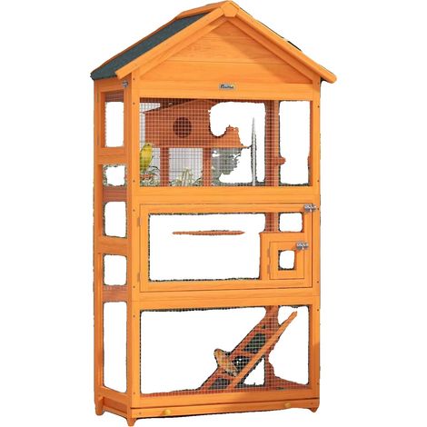 Vogelkäfig, Großes Außendesign, Einfach zu Reinigen, Orange (1/2)