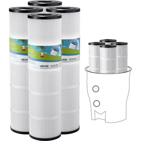 Pool Filterkartusche, 4er-Pack, Ersatzfilter 9,8 m², Wasserfilter, Poolfilter kompatibel mit Pentair CCP420, Pleatco PCC80-PAK4l, sicher für Kinder und Haustiere, leicht zu reinigen (1/5)